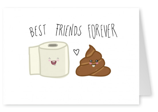 Card with toiletpaper and poop