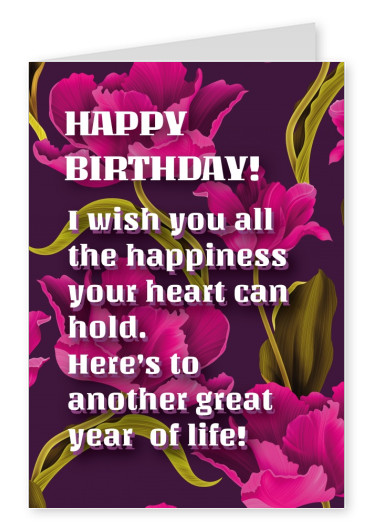 birthday quote on a postcard