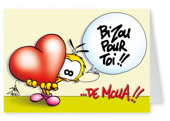 Le Piaf Cartoon Bisou pour toi