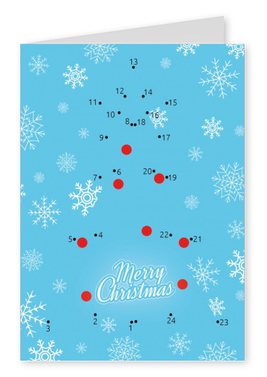 Connect the dots painting DIY Christmas greeting card