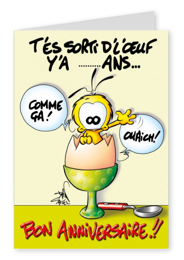Le Piaf Cartoon Bon Aniversário comme ça