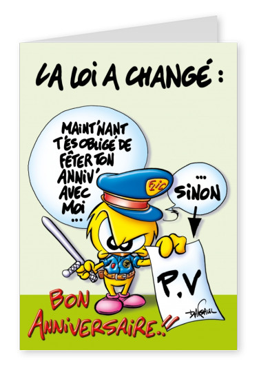 Le Piaf dessin animÃ© Bon Anniversaire flic