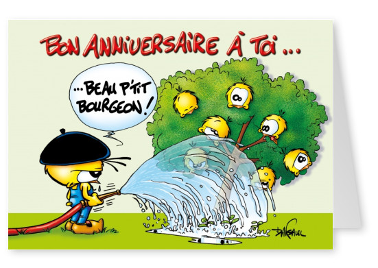 Le Piaf Cartoon Bon Anniversaire een toi