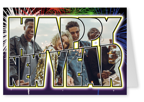 Carte postale à grande lettre Site happy new year