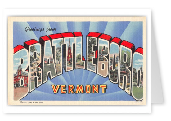 Brattleboro Vermont Greetings Large Letter