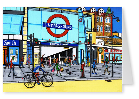 Illustration Södra London Konstnären Dan Brixton station