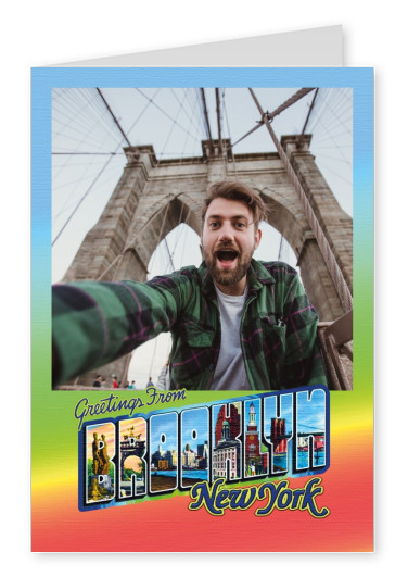  Grande Lettera Cartolina Sito Saluti da Brooklyn, New York