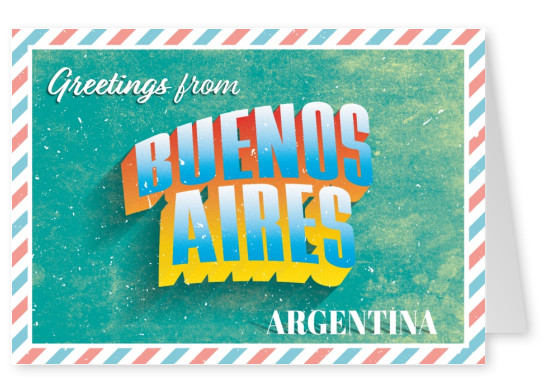 Retro postcard Buenos Aires, Argentina