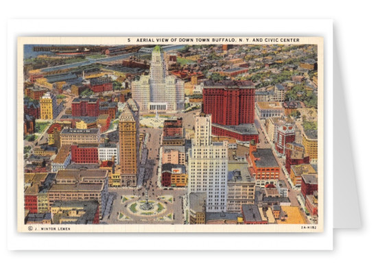 Buffalo, New York, aerial view Civic Center