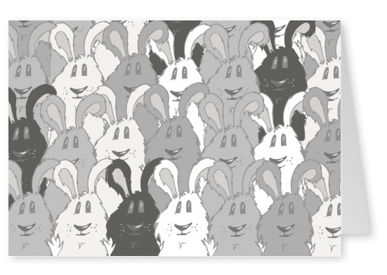 postcard Easter bunnies
