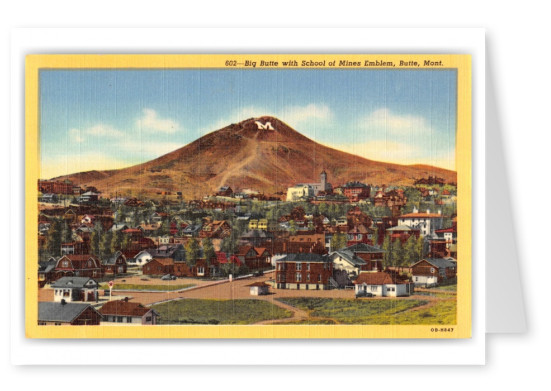 Butte, Montana, Big Butte and School of Mines Emblem