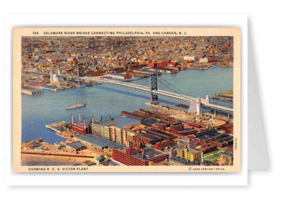 Camden, New Jersey, Delaware River Bridge birds-eye view