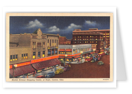 Canton, ohio, Market Avenue Shopping Center at night