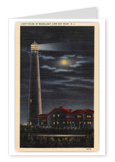 Cape May Point New Jersey Lighthouse at Night