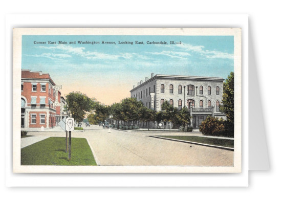 Carbondale Illinois Corner East Main and Washington Avenue Looking East