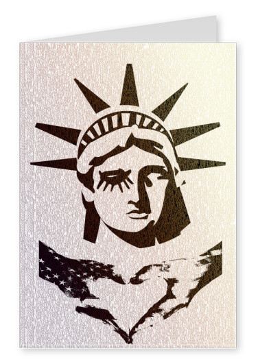ilustração Olho-o amor de Nova York, a estátua da liberdade