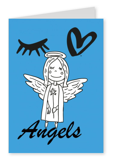 illustration de noël ange sur fond bleu