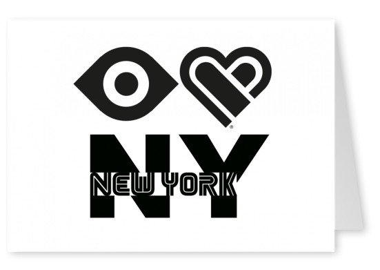illustration de l'Œil-l'amour de New York en noir et blanc
