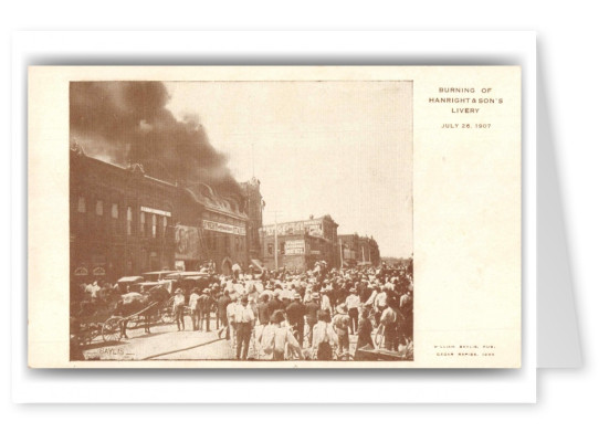 Cedar Rapids Iowa Hanright and Son_s Livery Fire Disaster