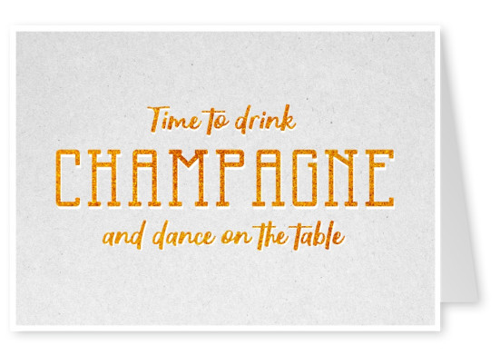 Beber champagne e dança sobre a mesa