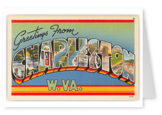 Charleston West Virginia Greetings Large Letter