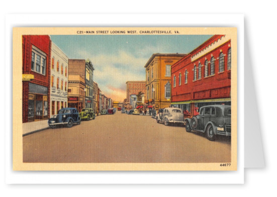 Charlottesville, Virginia, main Street looking west