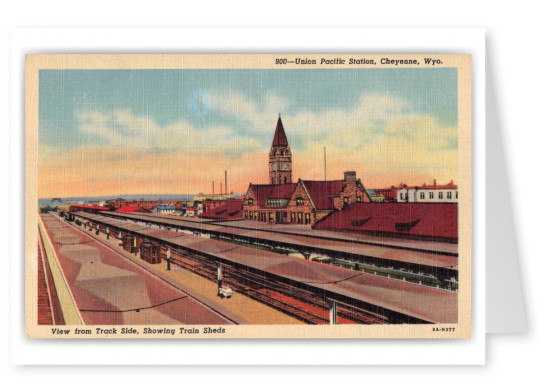 Cheyenne Wyoming Union Pacific Station Showing Train Sheds