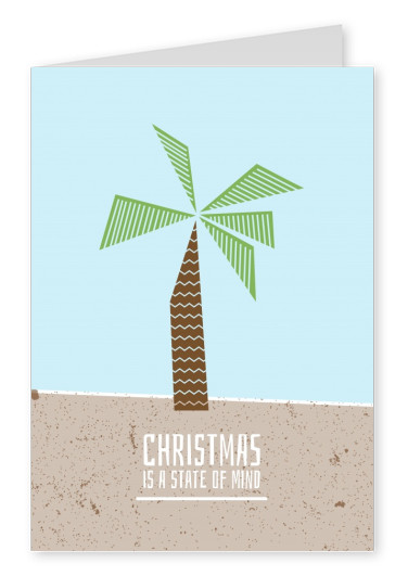 Palm tree on a beach, Christmas is a State of Mind