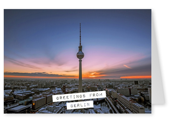 Postcard with photo from the tv tower in Berlin