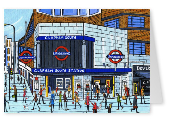 Illustration Södra London Konstnären Dan Clapham Clapham South station