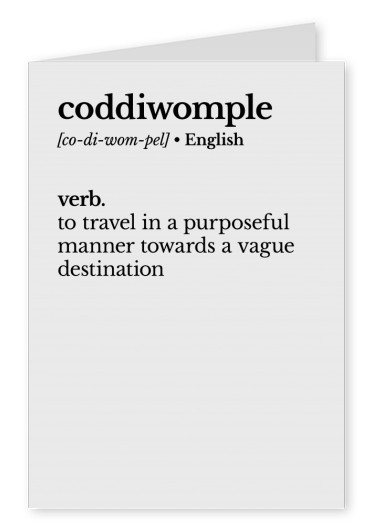 Coddiwomple définition