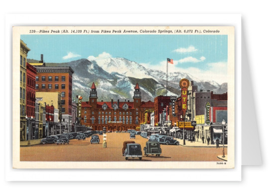 Colorado Springs, Colorado, Pikes Peak from pikes Peak Avenue