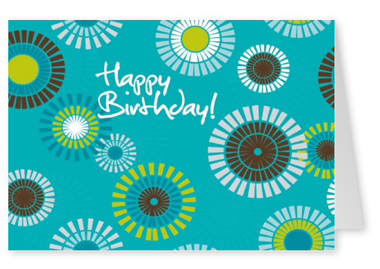 colorful happy birthday greeting card postcard