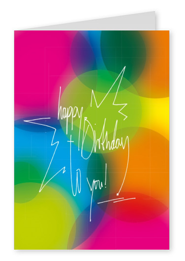 colorful postcard happy birthday greeting card