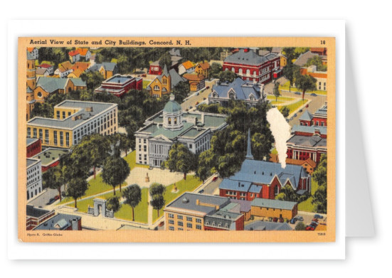 Concord, New Hampshire, Aerial View of State and City Buildings