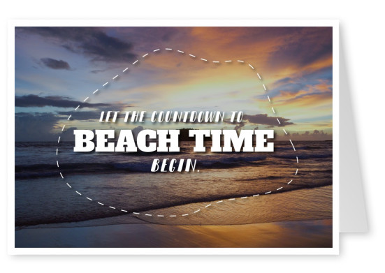 cartão postal de citação É a contagem regressiva para a praia de tempo começar