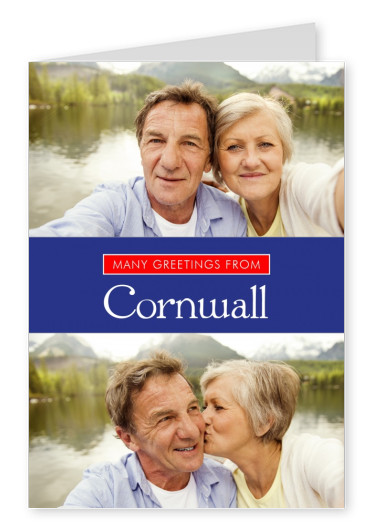 Cornwall en la Union Jack-estilo y los colores de fuente