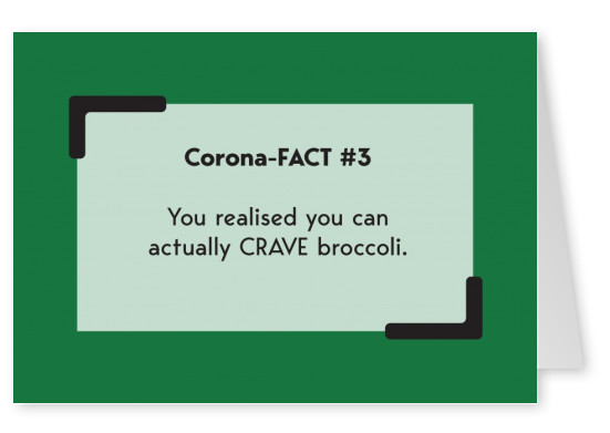 cartão-postal dizendo Corona-fato #3