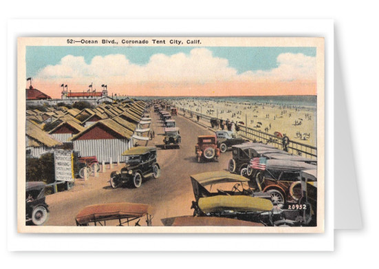 Coronado Tent City California Ocean Blvd Beach Scene