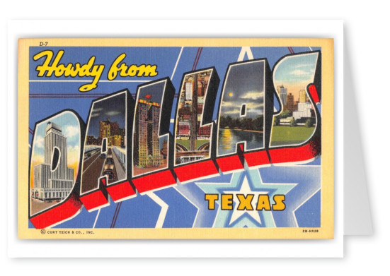 Dallas Texas Greetings Large Letter