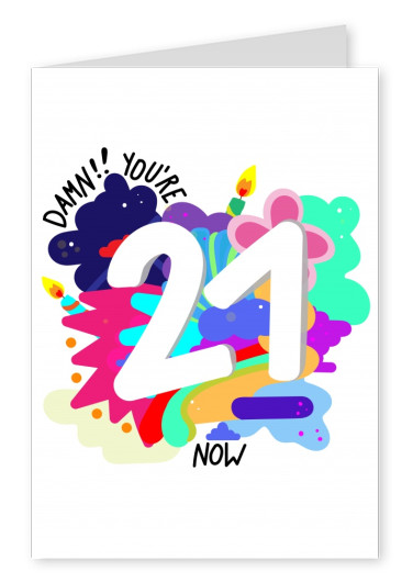 colorful card 21. Birthday