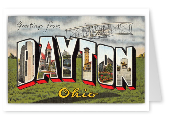 Dayton Ohio Greetings Large Letter Airplane