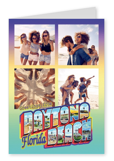 vintage tarjeta de felicitación, saludos desde Daytona Beach, Florida
