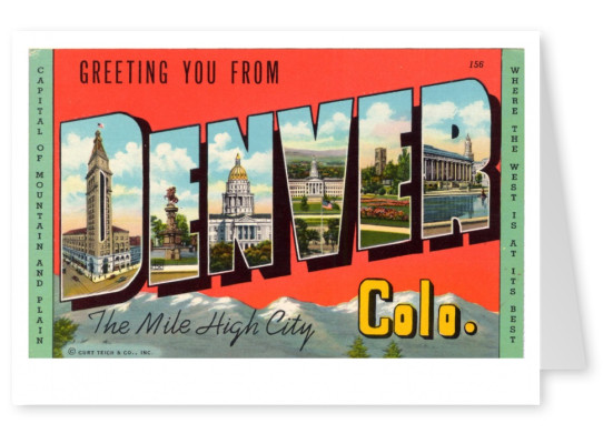 Curt Teich Postal Colección de Archivos saludos desde Denver, Colorado