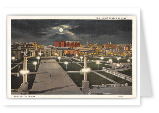 Denver, Colorado, Civic Center at night