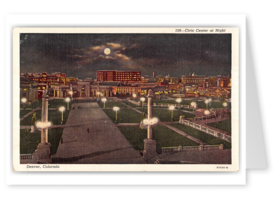 Denver, Colorado, night view of Civic Center