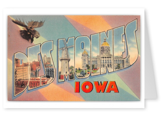 Des Moines Iowa Large Letter Greetings