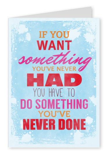 Vintage quote card: Do something you've never done