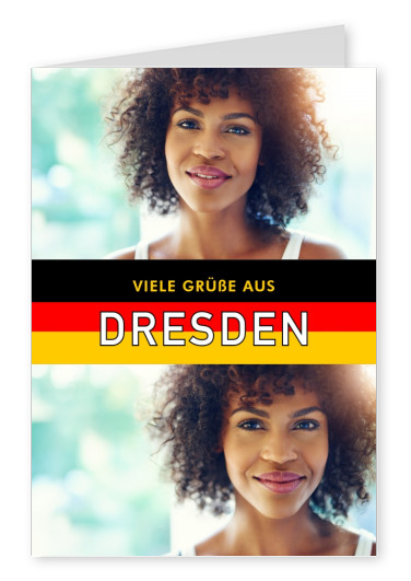 Dresda saluti in tedesco, bandiera, design