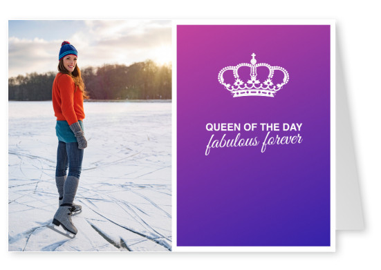 Drottningen av dagen - utmärkt för evigt vykort 